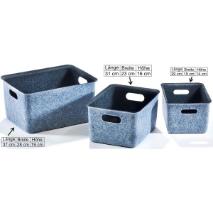 Kobolo Regalkorb Aufbewahrungskorb Set Filz Schwarz Grau 3 Größen