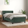 Dunkelgrünes vidaXL Boxspringbett mit Matratze, Samtbezug, 80x200 cm. Bett mit Kopfteil und Matratzenauflage.