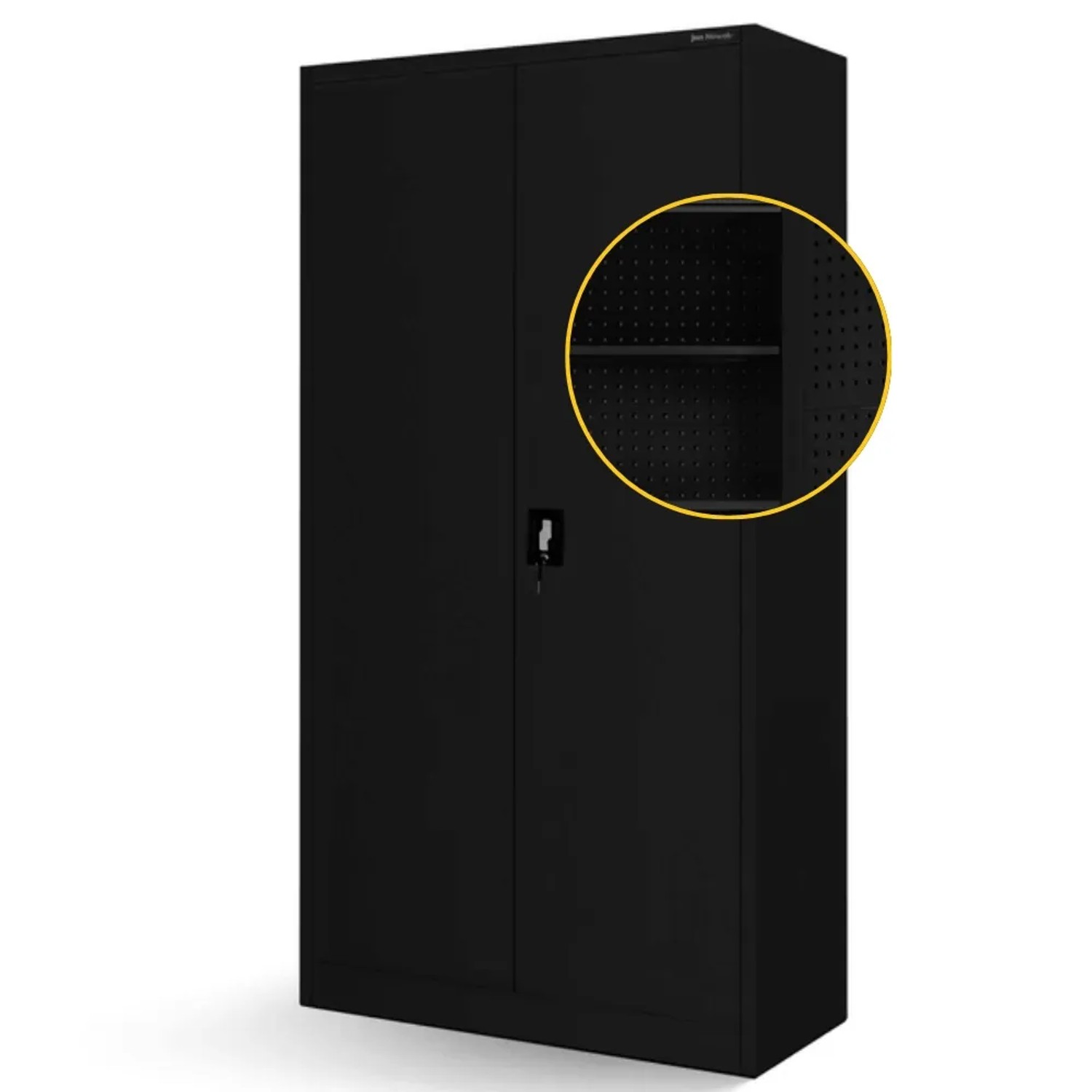 JAN NOWAK Werkzeugschrank mit Lochwand BRUNO 185 x 92 x 50 cm Schwarz
