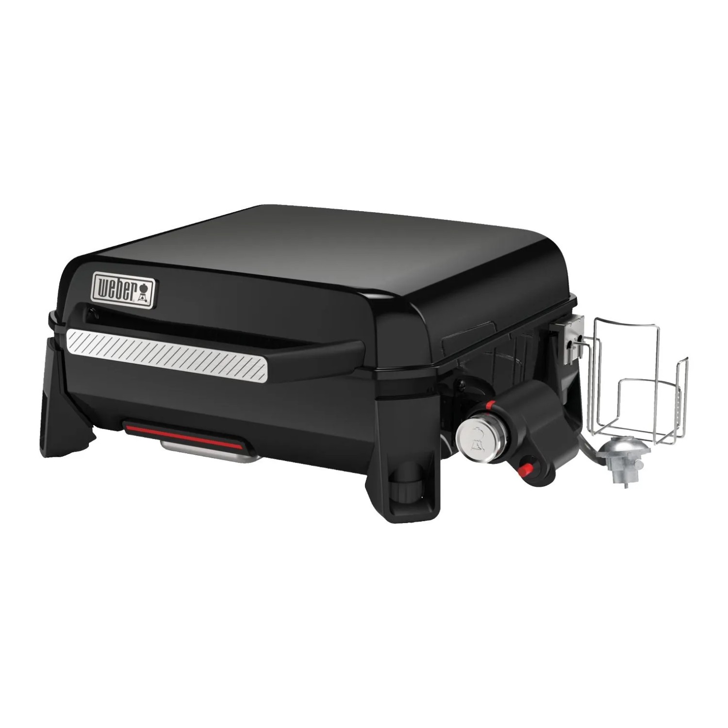 Weber Slate GP 43cm Premium Plancha Gasgrill, kompakter Tischgrill in Schwarz mit Deckel.