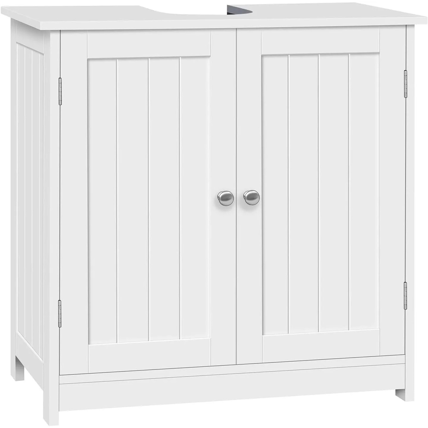 WOLTU Waschbeckenunterschrank Badezimmerschrank mit 2 Türen 60x60x30cm Holz