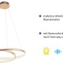Goldene LED-Pendelleuchte Roman von Paul Neuhaus, dimmbar, Ø 72 cm.