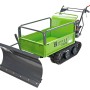 Zipper Miniraupendumper ZI-MD300 mit Schneeschild, 300 kg Nutzlast. Baumaschine für Schüttguttransport.