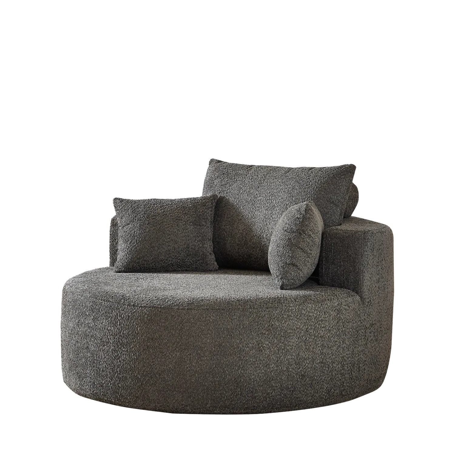 PXloue Sofa Chenille Schlafsessel Polstersessel mit Rückenkissen ohne Montage Grau