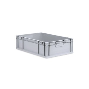 Graue PROREGAL Eurobox NextGen, 34 Liter, mit Griffen. Ideal zur Aufbewahrung.