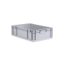 Graue PROREGAL Eurobox NextGen, 34 Liter, mit Griffen. Ideal zur Aufbewahrung.