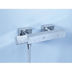 Grohe Grohtherm Cube Brause-Thermostat in Chrom mit EcoButton für Dusche.