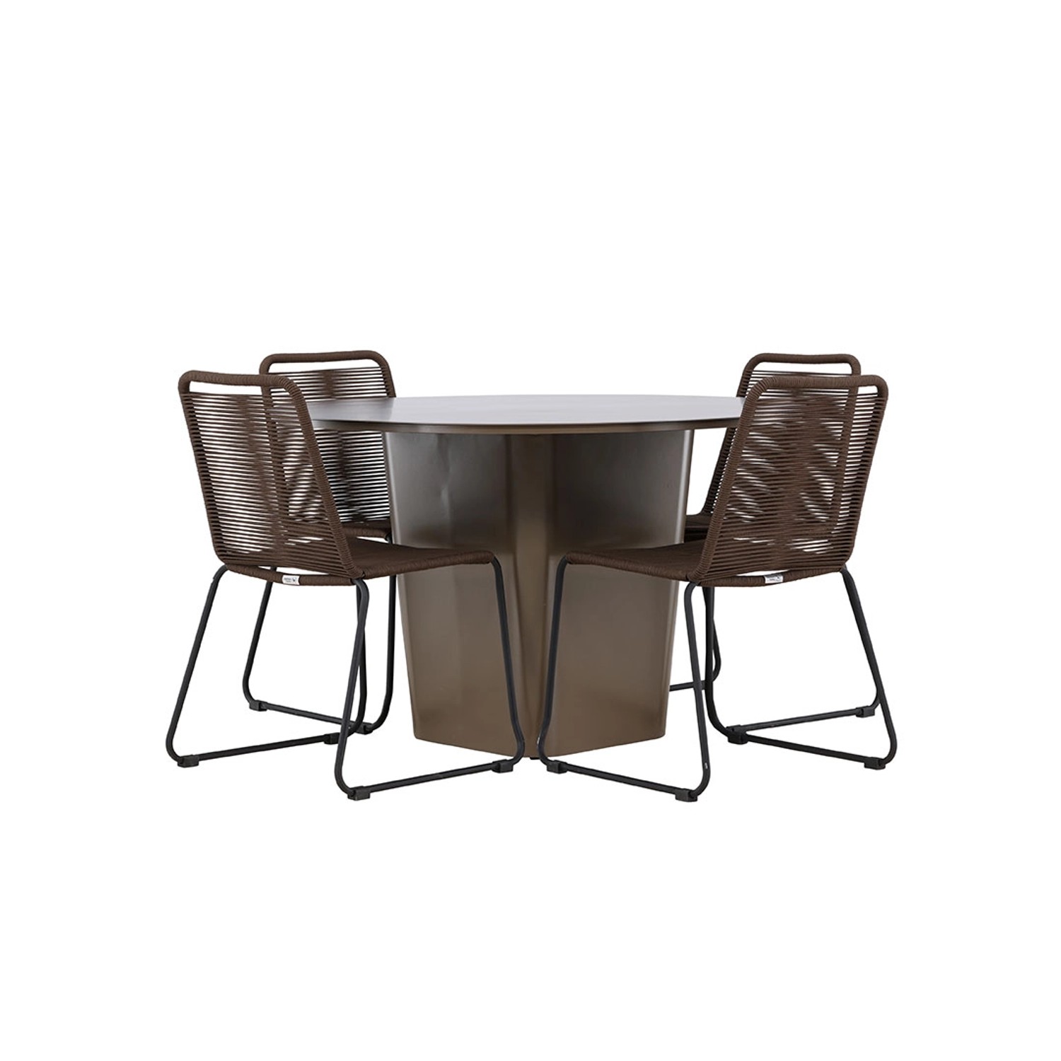 ebuy24 SantaFeLindos Gartenset 1 Esstisch 4 Stühle Braun Tisch cm H75xB120x günstig online kaufen