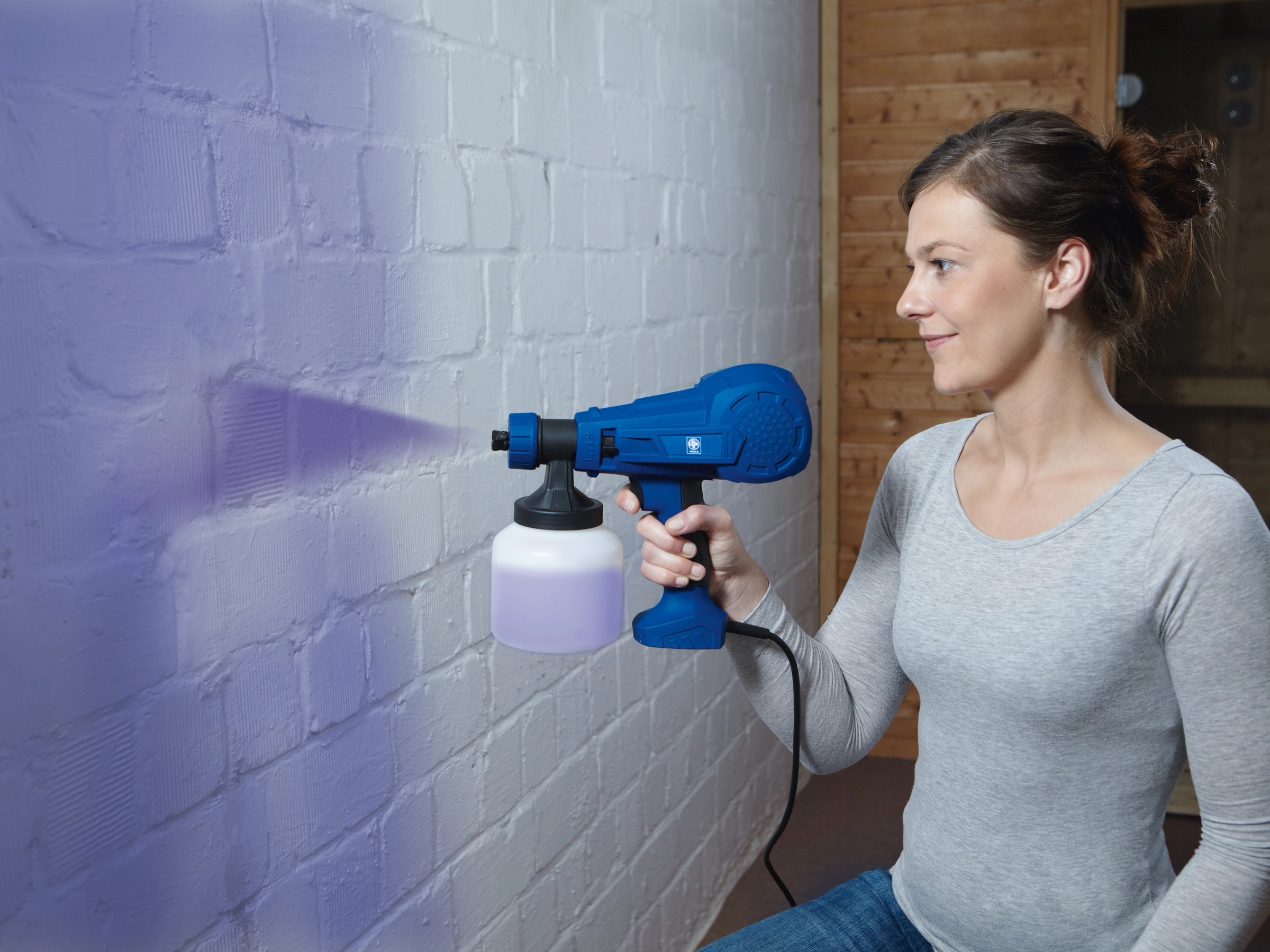 700W Farbsprühsystem HVLP - Elektrische Sprühpistole Mit 1500ml Behälter & 4 Düsen