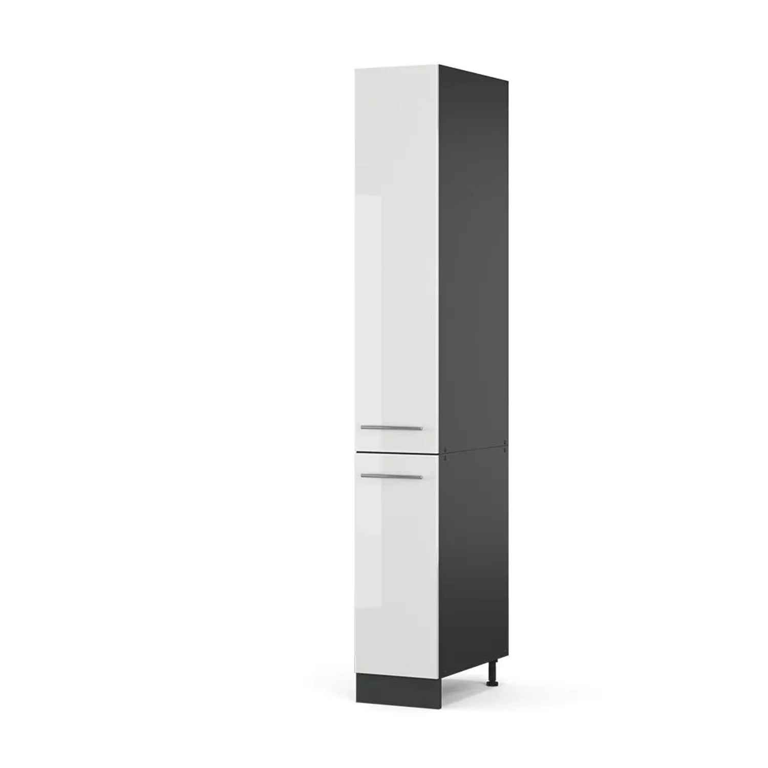 Vicco Apothekerschrank Fame-Line Medizinschrank für die Küche Weiß Hochglanz Anthrazit 30 cm