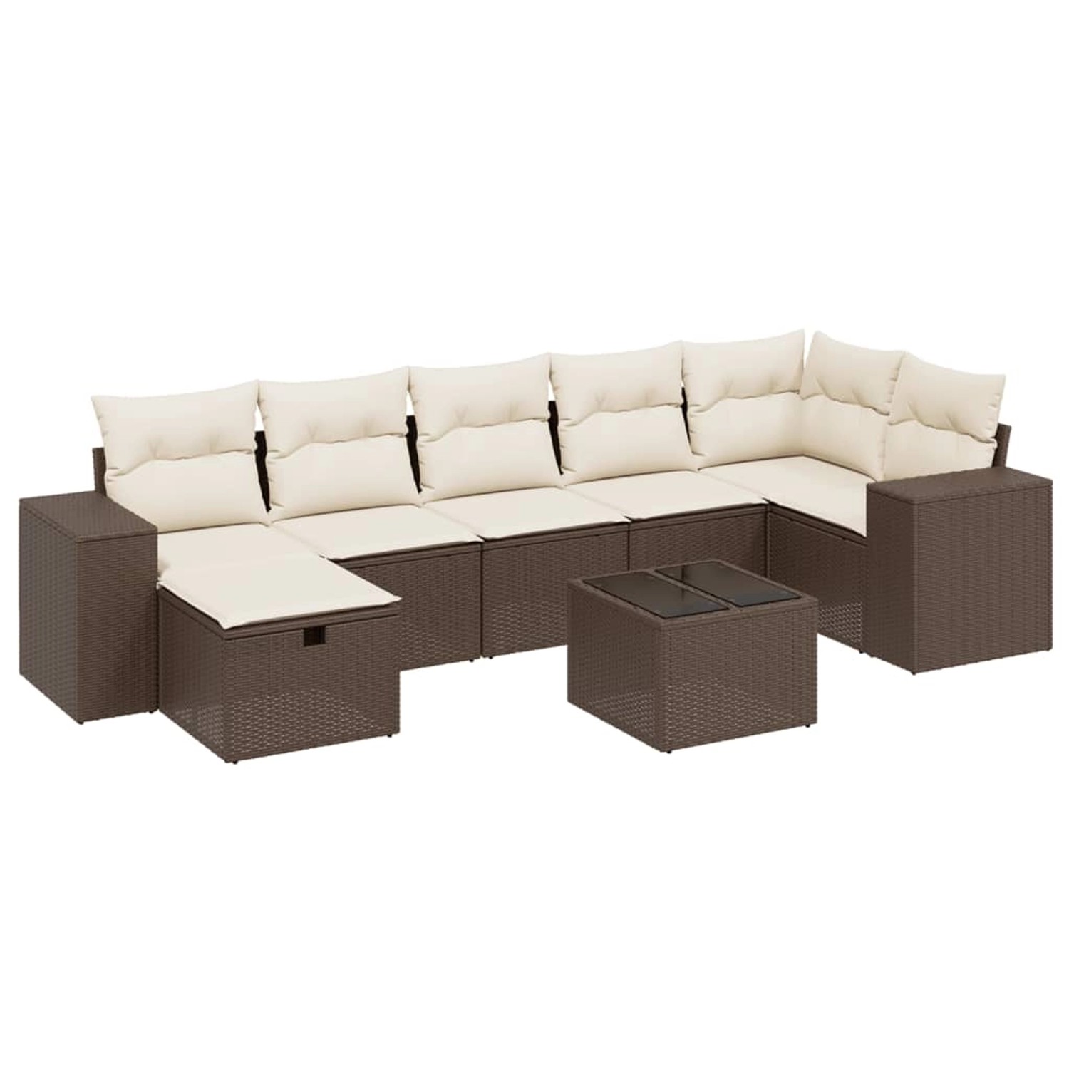 vidaXL 8-Tlg Garten-Sofagarnitur mit Kissen Braun Poly Rattan 3264469 günstig online kaufen