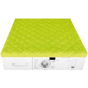 Grüner Bestlivings Waschmaschinenbezug 60x60 cm aus Frottee mit Rautensteppung auf einer Waschmaschine.