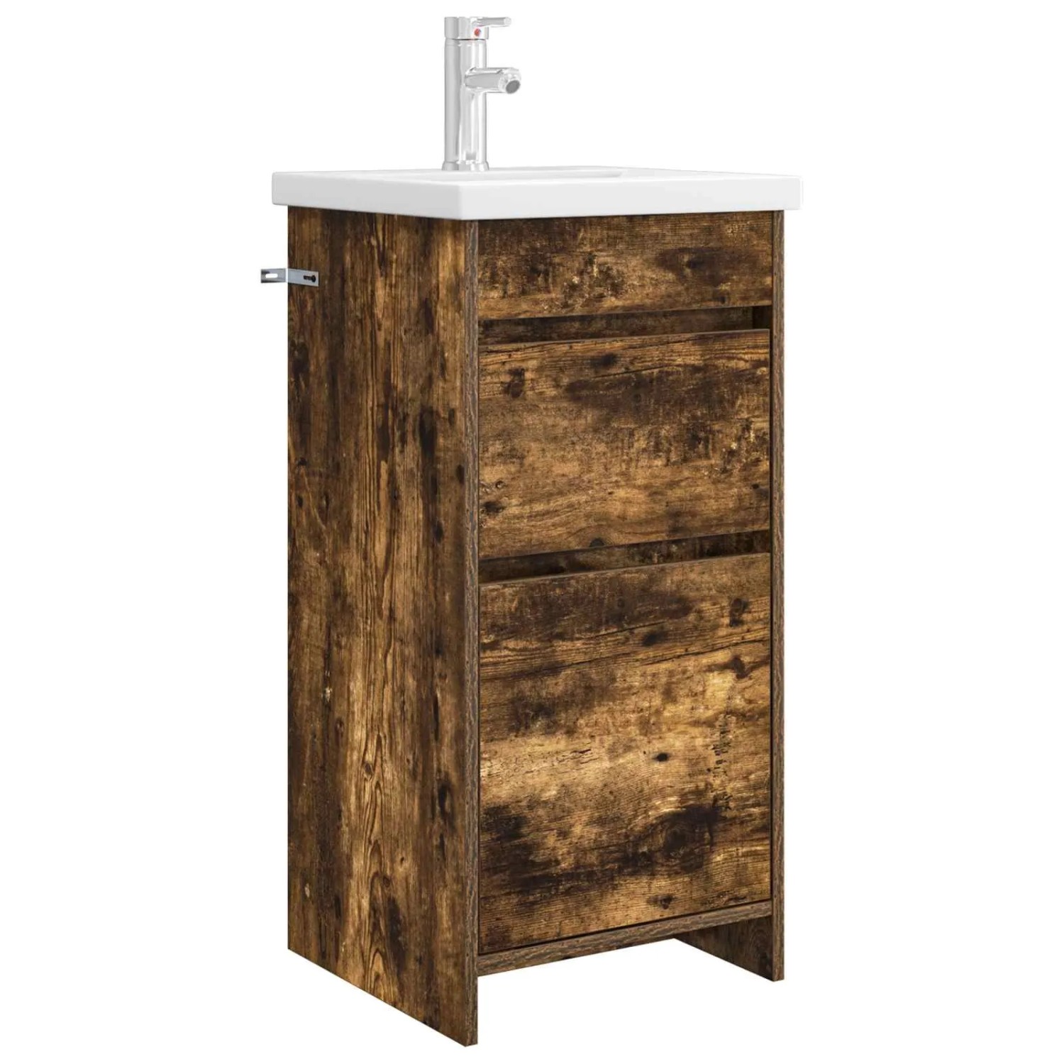 vidaXL Badezimmerschrank mit Waschbecken Geräucherte Eiche 890724