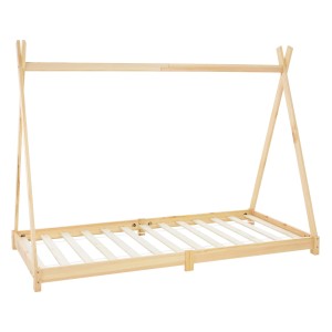 ML-Design Kinderbett Tipi 90x200 cm, Kiefer Naturholz mit Lattenrost.