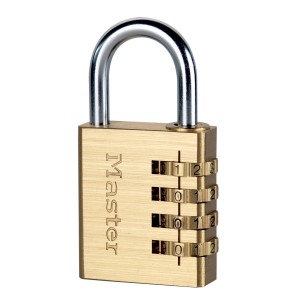 Master Lock Vorhängeschloss 604EURD aus Messing mit 4-stelligem Zahlencode.