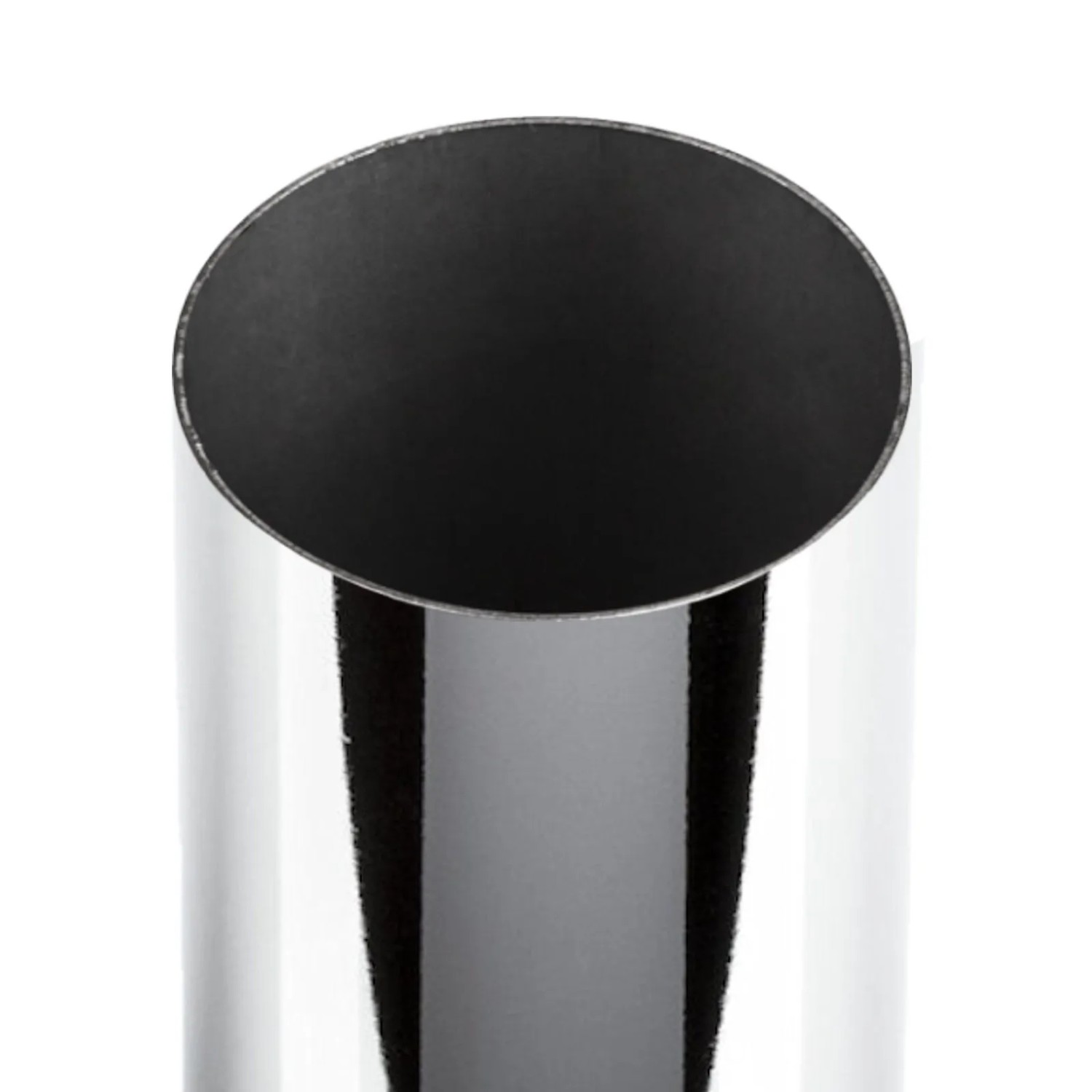SOTECH Möbelfuß JIM, poliertes Chromstahlrohr, Ø50 mm, mit glänzender, reflektierender Oberfläche.