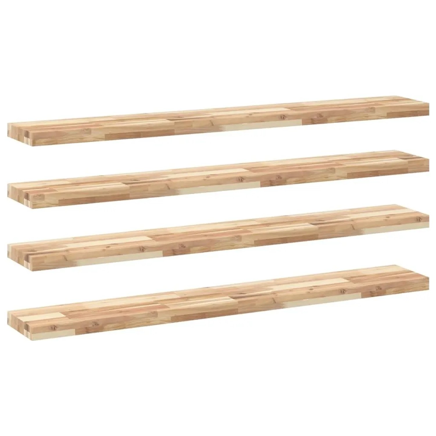 vidaXL Schweberegale 4 Stk 140x20x4 cm Massivholz Akazie Unbehandelt 3279438