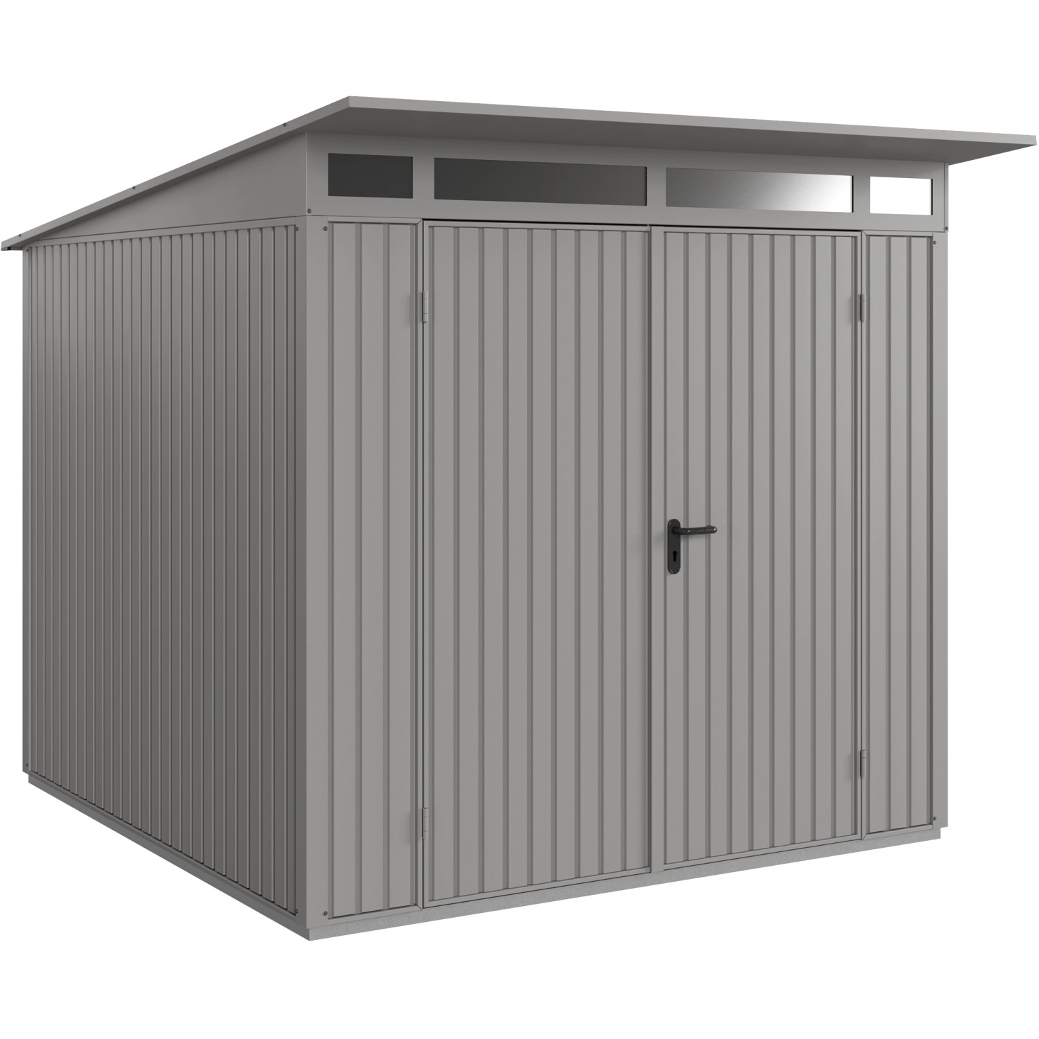 Ecostar Gerätehaus Trend mit Pultdach Typ 2 RAL9007 Graualuminium Doppeltür günstig online kaufen