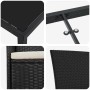 Detailansicht vidaXL Garten Essgruppe, 5-tlg, schwarz, Poly Rattan, Tischplatte Glas, Stuhl mit Kissen.