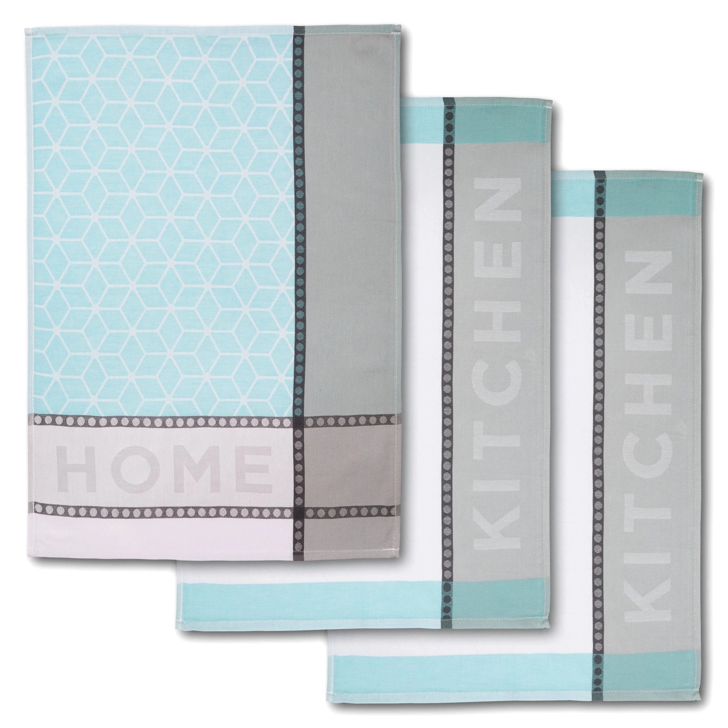 Dyckhoff Geschirrtuchset Home & Kitchen Blau 50 x 70 cm