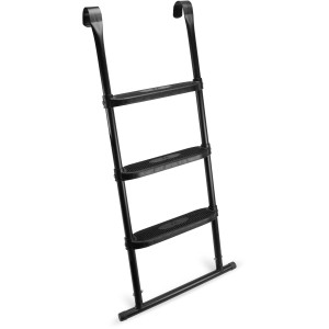 Schwarze Salta Trampolin-Leiter XL aus Stahl, höhenverstellbar, für Trampoline von 95-105 cm Höhe.