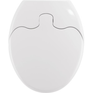 Weißer baliv WC-Sitz Fogo mit integriertem Kinder-WC-Sitz, Ansicht von oben.