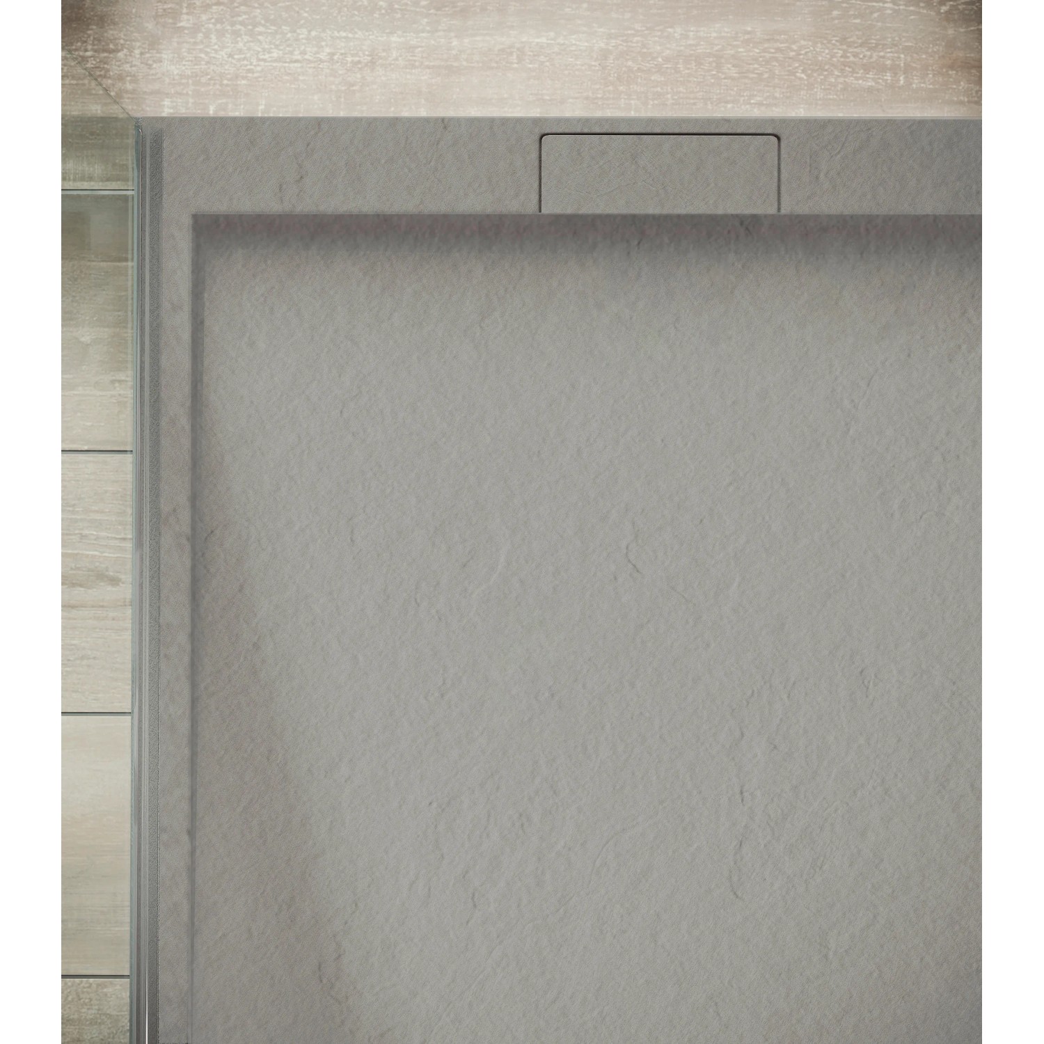 Ottofond Duschwanne Zona, 120x80 cm, zementgrau, extraflach für bodenebene Dusche.