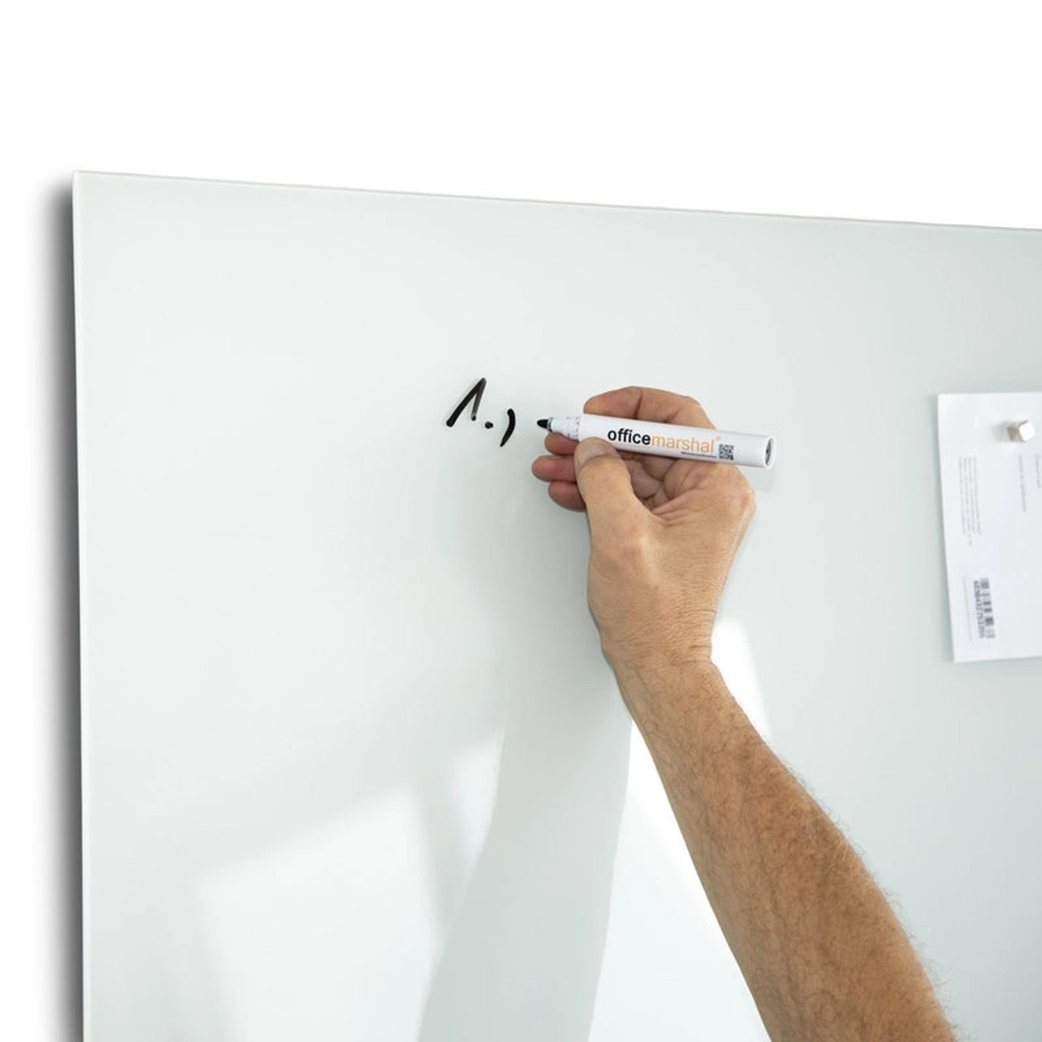 Karat Glas Whiteboard Lissabon, 45x30 cm, in Verwendung mit Stift. Ideal für Büro und Zuhause.