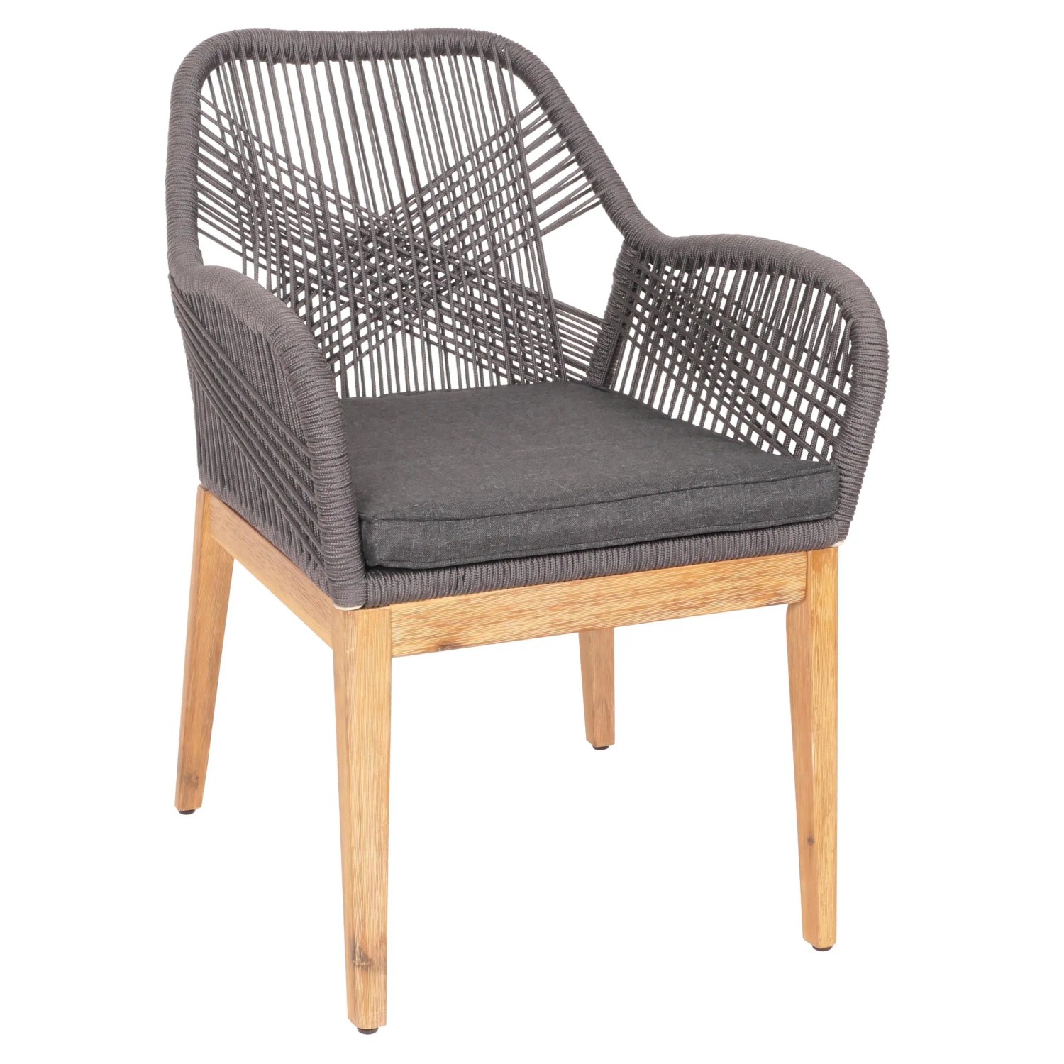 MCW Gartenstuhl H56b Grau Kissen Anthrazit