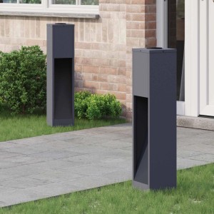 vidaXL Solar LED Wegeleuchte 2 Stk Anthrazit Kalt Gewalzter Stahl 879718