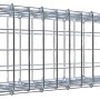 Leere Gabiona C-Ring-Gabione, 20x100x20 cm, Maschenweite 5x5 cm, aus verzinktem Drahtgitter.