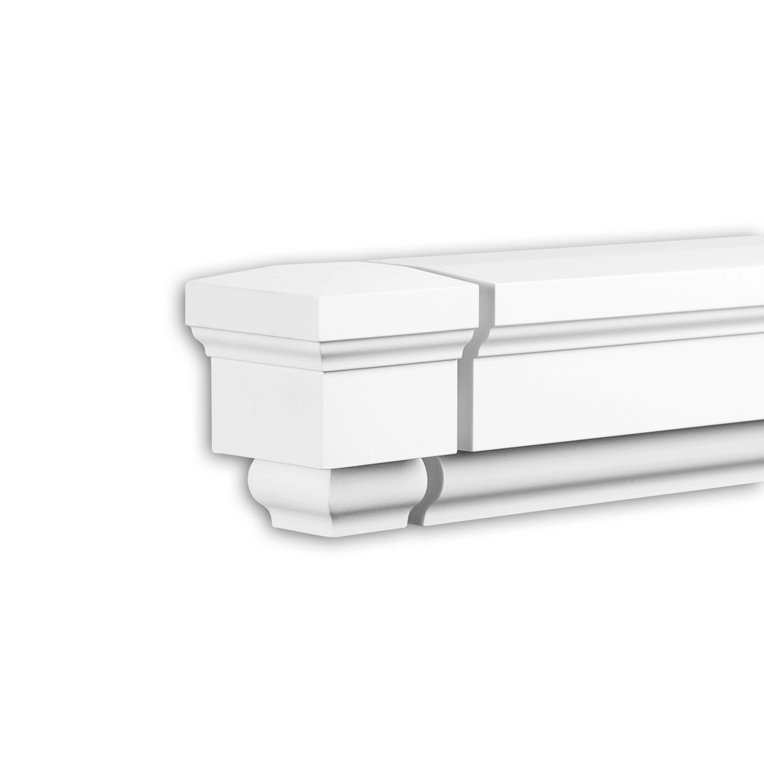 PROFHOME 482032 Stirnelement Fassadenstuck Zierelement Fassaden Element 9,5 cm x 9,5 cm x 12,6 cm Weiß