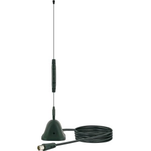 Schwaiger DVB-T Stabantenne mit Magnetfuß und Verstärker für optimalen Empfang.