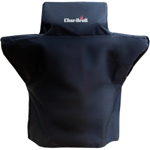 Schwarze Char-Broil Wetterschutzhaube für 2-Brenner Gasgrills.