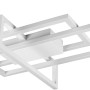 Moderne, dimmbare Trio LED Deckenleuchte Salinas in Weiß matt mit geometrischem Design.