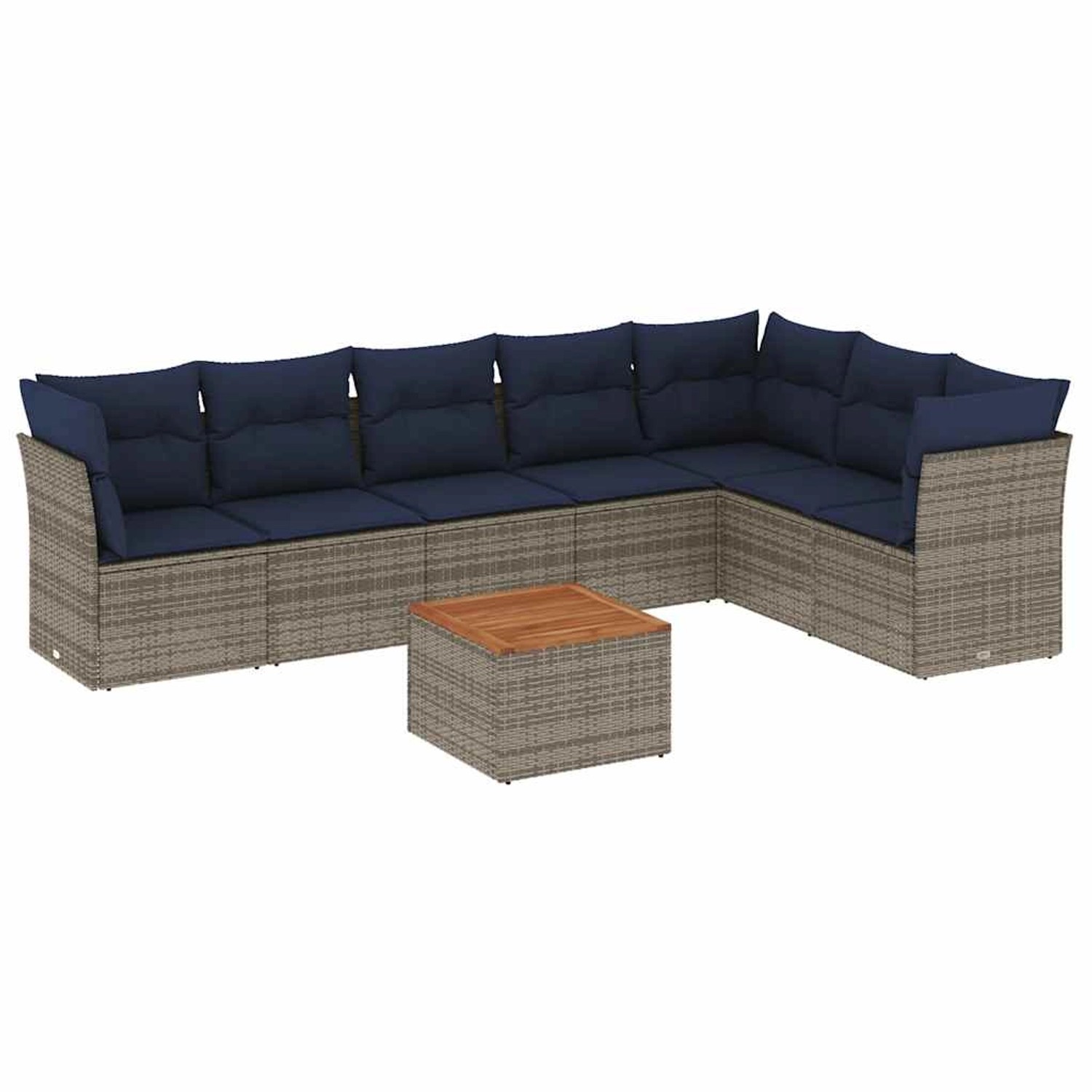 vidaXL 8-Tlg Garten-Sofagarnitur mit Kissen Grau Poly Rattan 3256012 günstig online kaufen