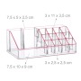 Relaxdays Make Up Organizer Acryl Pink Gestreift 4 Schubfächer 19 cm x 24 cm x 13,5 cm 1,3 kg_5