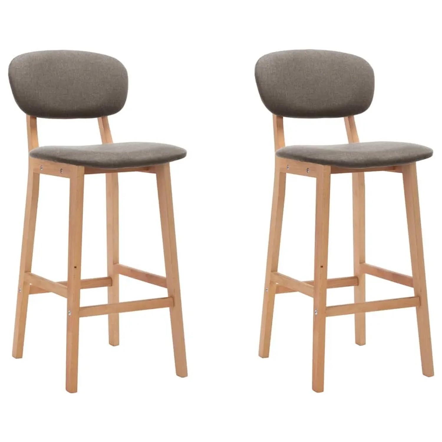 vidaXL Barhocker 2 Stk Taupe Stoff 289376