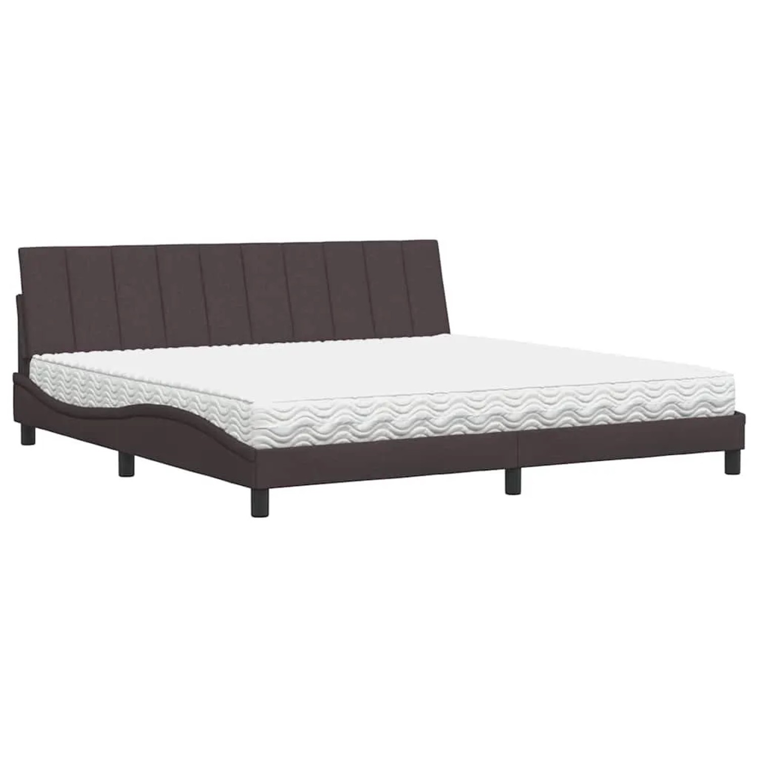 vidaXL Bett mit Matratze Dunkelbraun 200x200 cm Stoff 3310555