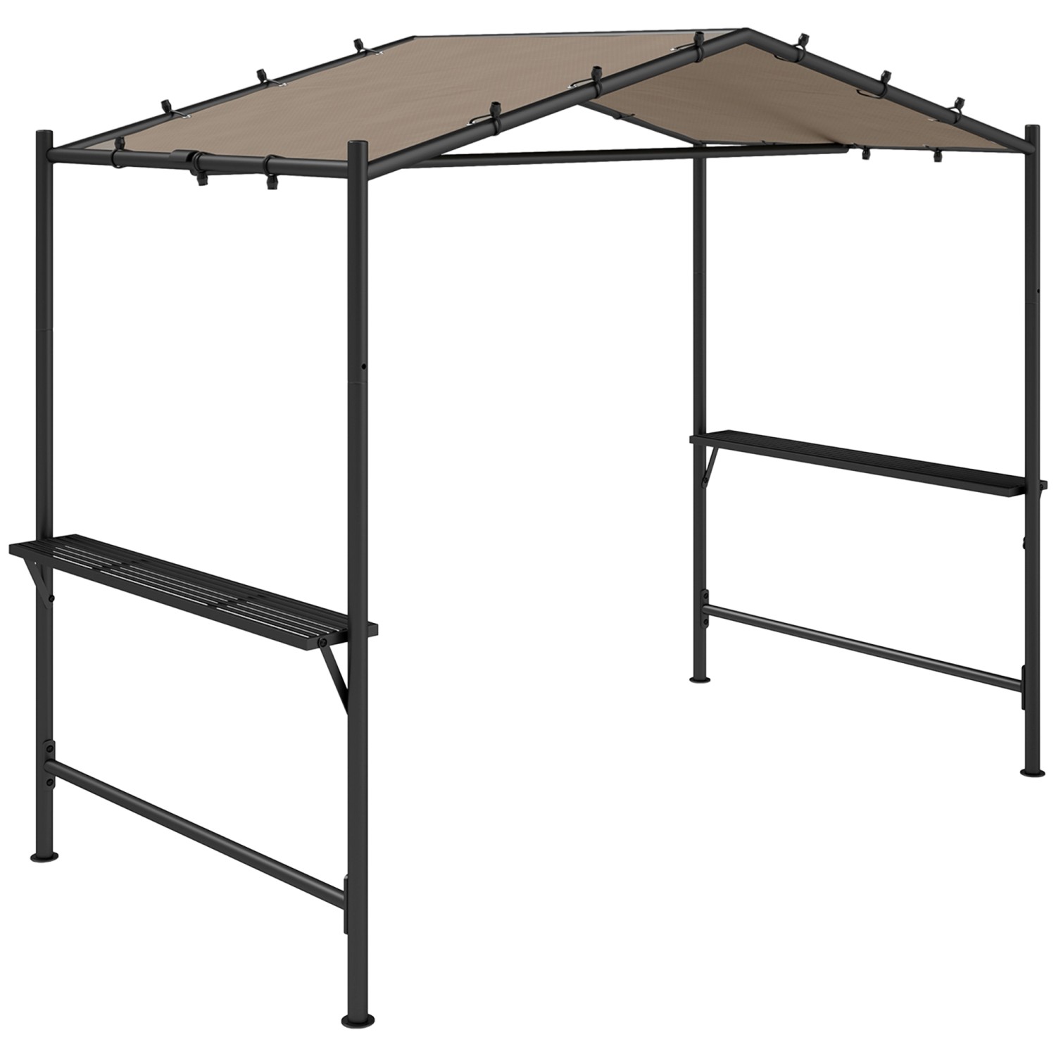 Outsunny Grillpavillon  Stahl Polyester Khaki 277L x 149B x 230H cm günstig online kaufen