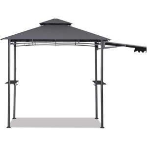 Sekey Grillpavillon 356x150 cm Wasserdicht Winterfest mit Markise und Ablage