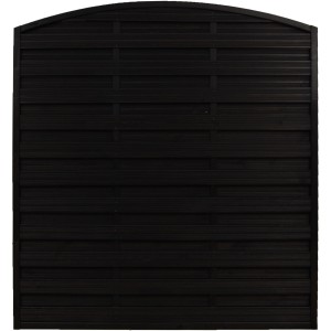 Anthrazitfarbenes Sichtschutzzaun-Element München aus lasiertem Kiefernholz, geriffelte Bretter.