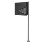 ML-Design Standbriefkasten mit Zeitungsfach und Pfosten, Edelstahl Silber.