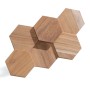 Rebel of Styles Holzverblender UltraWood Teak Hexagon, braune Wandverkleidung aus Teakholz.