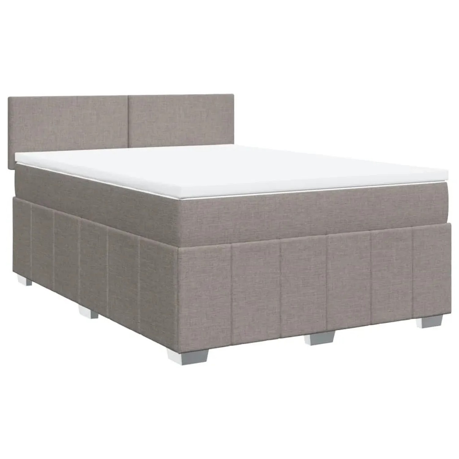 vidaXL Boxspringbett mit Matratze Taupe 160x200 cm Stoff 3289416