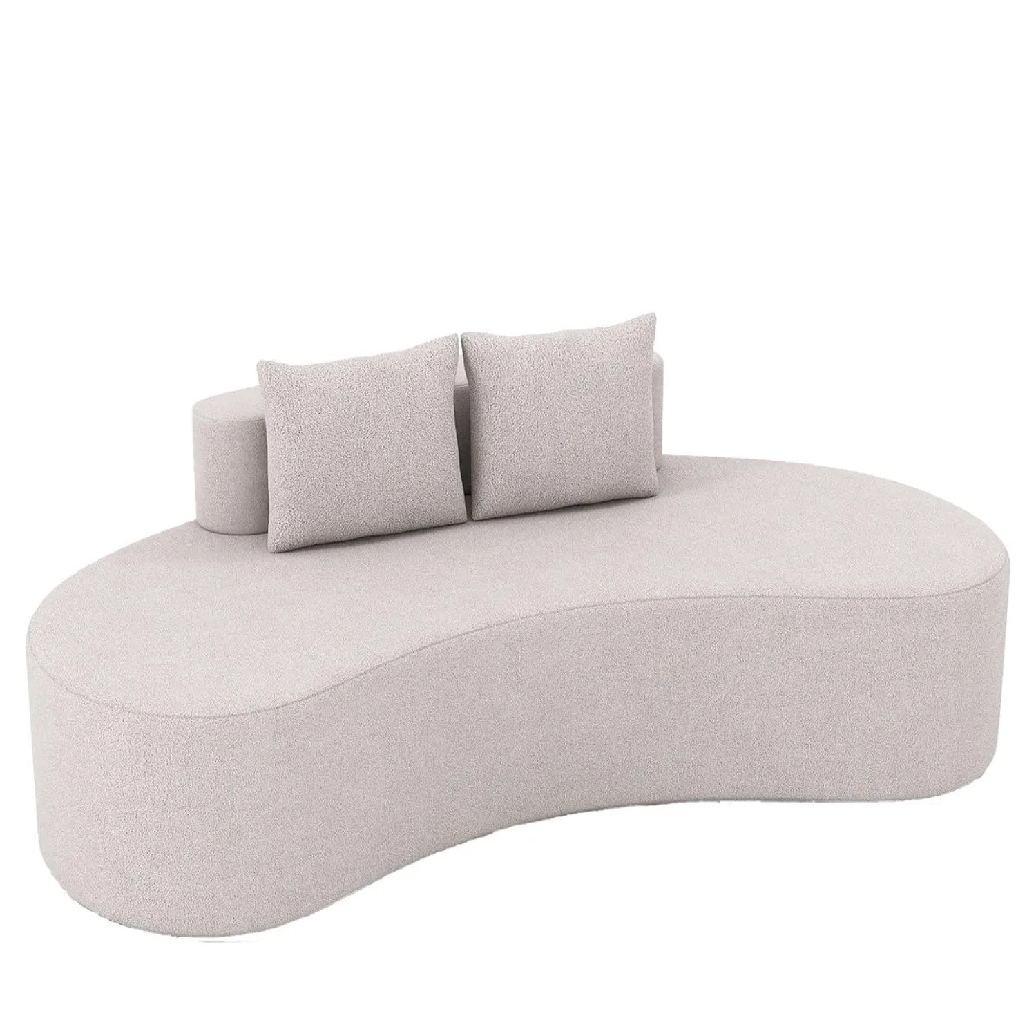 Costway Sofa für 3 Sitzer Polstersofa mit Rückenlehne & 2 Kissen Grau