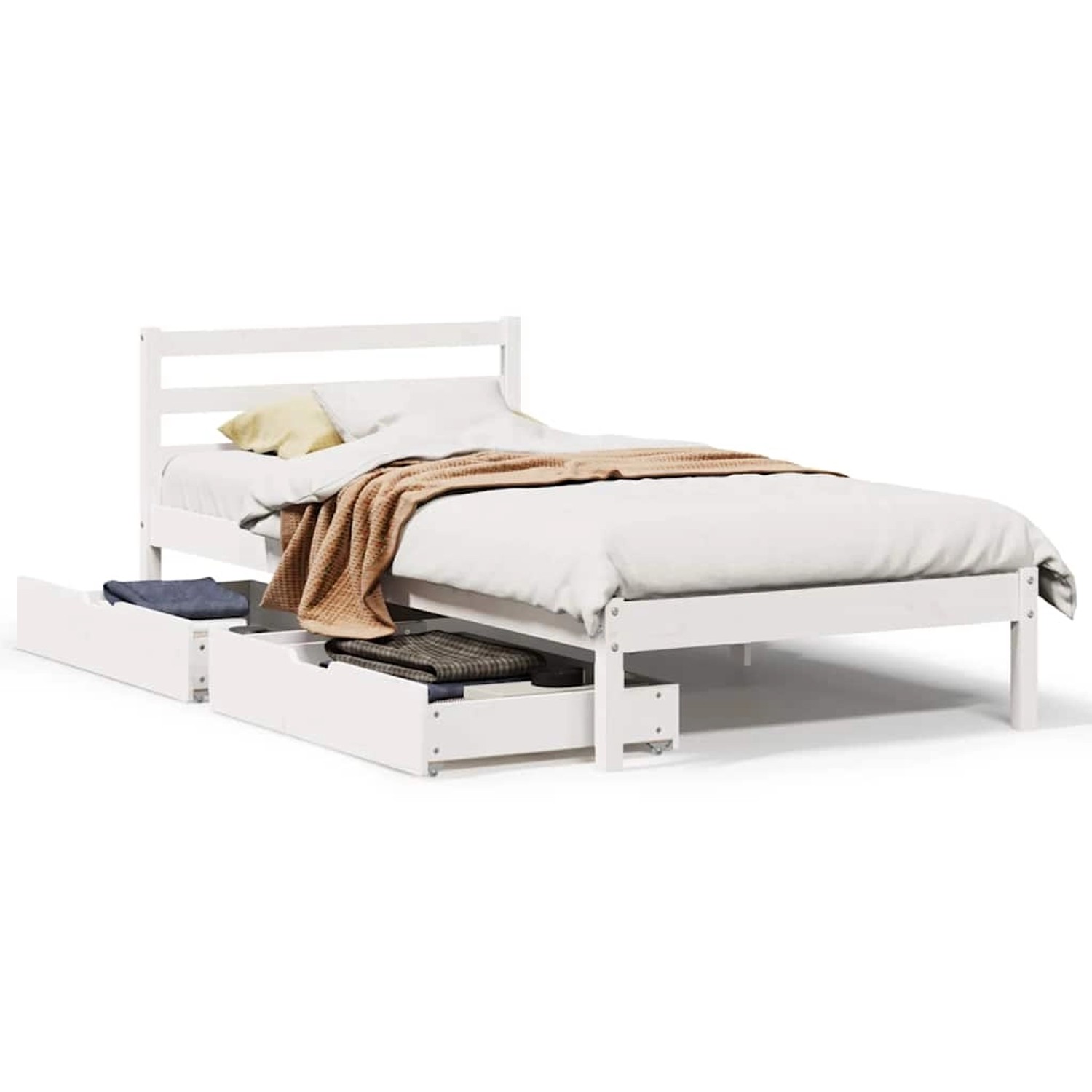 vidaXL Massivholzbett ohne Matratze Weiß 90x190 cm Kiefernholz 3301527 günstig online kaufen