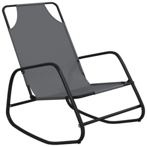Graue Furnicato Schaukelliege (2er-Set) aus Stahl und Textilene, ideal für entspannte Stunden im Garten.