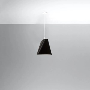 Schwarze Sollux Lighting Blum 2 Pendelleuchte. Moderne Lampe für Wohnzimmer und Schlafzimmer.