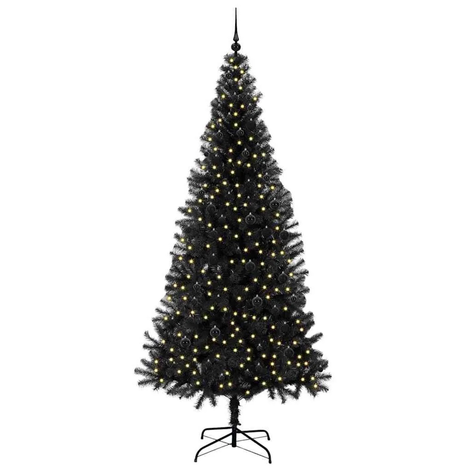 vidaXL Weihnachtsbaum mit 300 LEDs mit Ständer Schwarz 240 cm PVC 3396497